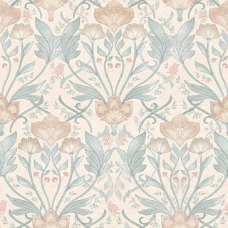 Pink Bloomery Morris Flower Peel and Stick Wallpaper from Say Decor