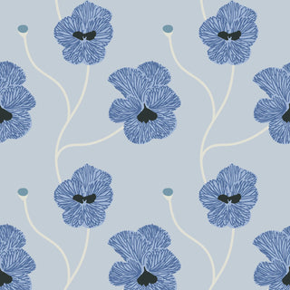 Mitchell Black Natalie Papier Flourish Floral Wallpaper in shade Blue Petal at Say Decor