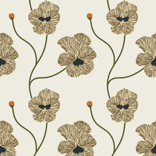 Mitchell Black Natalie Papier Flourish Floral Wallpaper in shade Linen at Say Decor