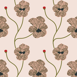 Mitchell Black Natalie Papier Flourish Floral Wallpaper in shade Rose Quartz at Say Decor