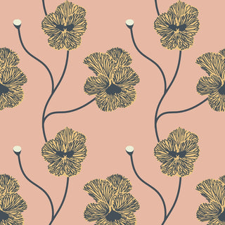 Mitchell Black Natalie Papier Flourish Floral Wallpaper in shade Sunset Blush at Say Decor