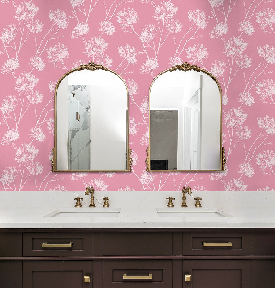 NW36001 floral peel and stick wallpaper bathroom from NextWall