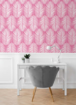 NW39801 palm leaf peel and stick wallpaper office from NextWall