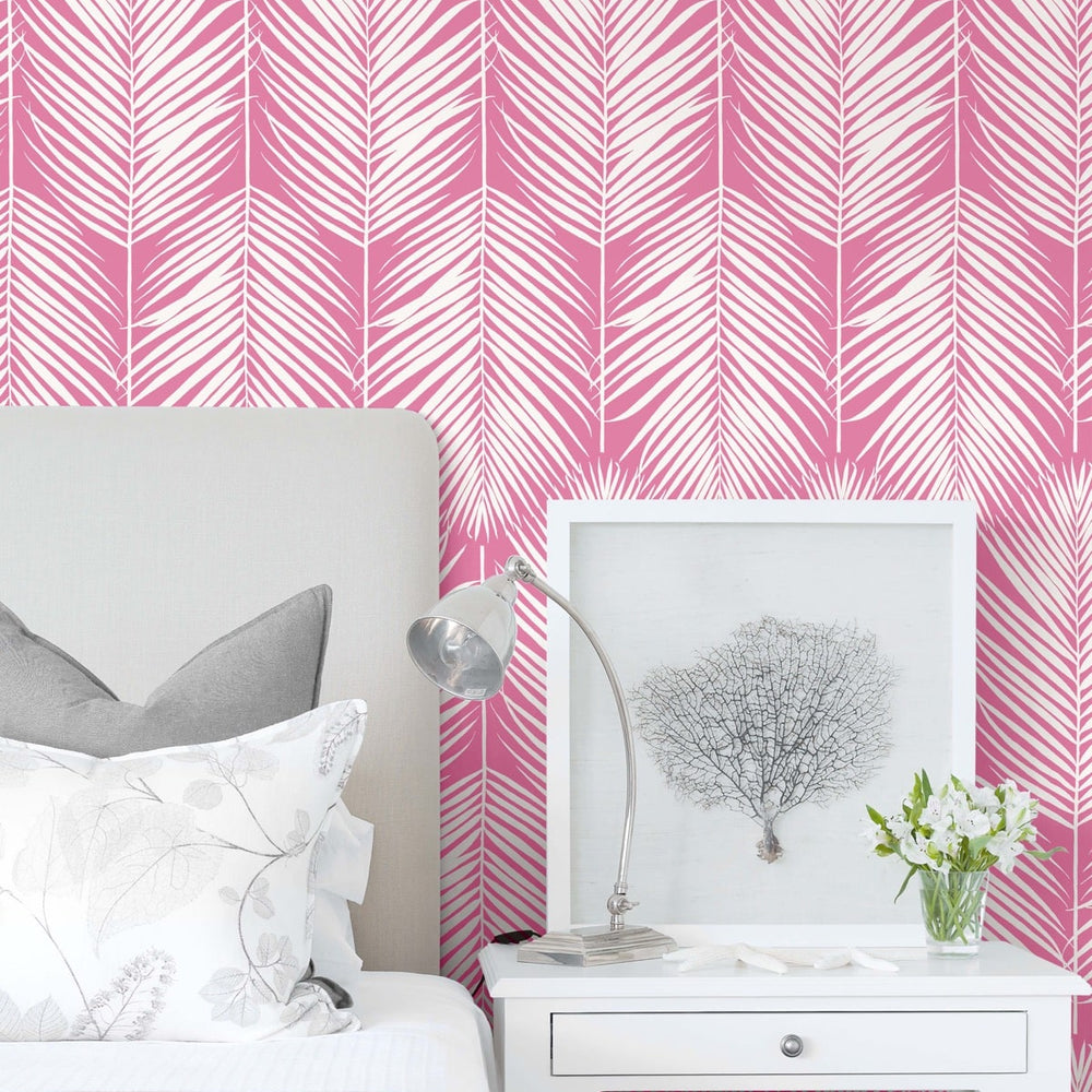 
                  
                    NW39801 palm leaf peel and stick wallpaper bedroom from NextWall
                  
                