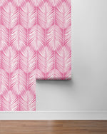 NW39801 palm leaf peel and stick wallpaper roll from NextWall