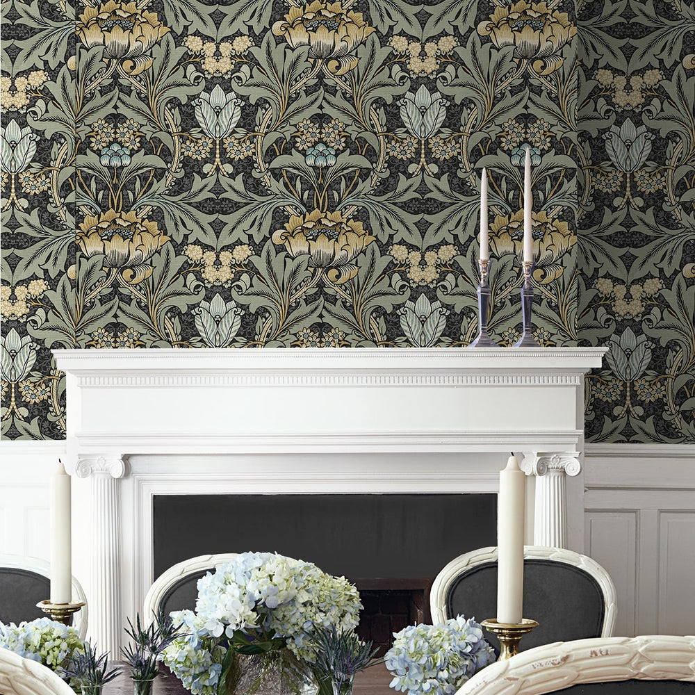 
                  
                    NW41510 vintage morris peel and stick wallpaper dining room from NextWall
                  
                