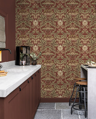 NW41511 vintage morris peel and stick wallpaper kitchen from NextWall