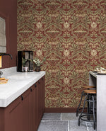 NW41511 vintage morris peel and stick wallpaper kitchen from NextWall