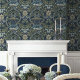NW41512 vintage morris peel and stick wallpaper dining room from NextWall