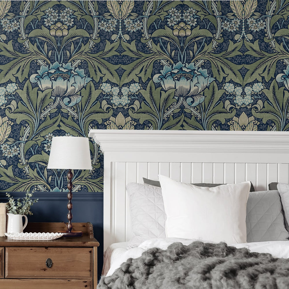 
                  
                    NW41512 vintage morris peel and stick wallpaper bedroom from NextWall
                  
                
