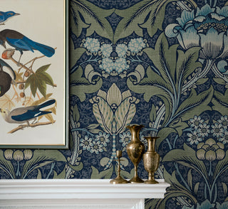 NW41512 vintage morris peel and stick wallpaper decor from NextWall