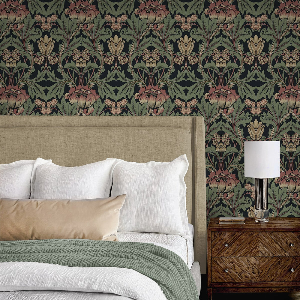 
                  
                    NW44401 vintage floral peel and stick wallpaper bedroom from NextWall
                  
                
