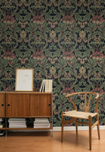 NW44401 vintage floral peel and stick wallpaper entryway from NextWall