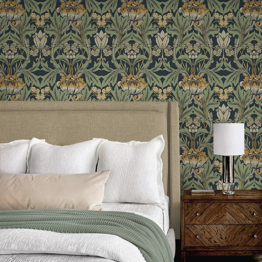 
                  
                    NW44404 vintage floral peel and stick wallpaper bedroom from NextWall
                  
                