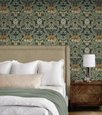 NW44404 vintage floral peel and stick wallpaper bedroom from NextWall