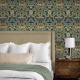 NW44404 vintage floral peel and stick wallpaper bedroom from NextWall