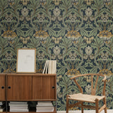 NW44404 vintage floral peel and stick wallpaper entryway from NextWall