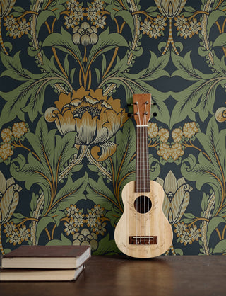 NW44404 vintage floral peel and stick wallpaper accent from NextWall
