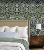 NW44412 vintage floral peel and stick wallpaper bedroom from NextWall
