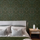 NW44504 vintage peel and stick wallpaper bedroom from NextWall