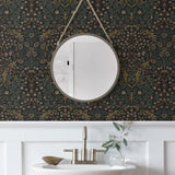 NW44516 vintage morris peel and stick wallpaper bathroom from NextWall