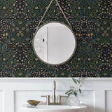 NW44522 vintage morris peel and stick wallpaper bathroom from NextWall