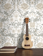 NW44600 vintage floral morris peel and stick wallpaper honeysuckle decor from NextWall