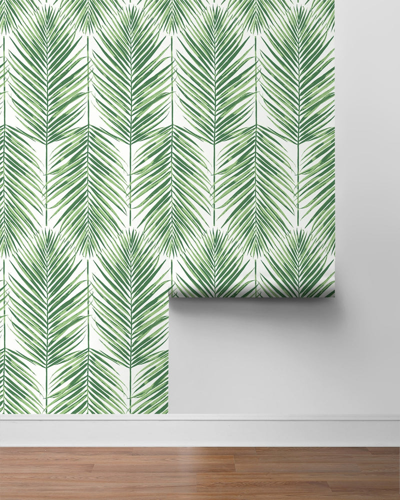 NW47404 palm leaf peel and stick wallpaper roll from NextWall