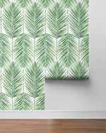 NW47404 palm leaf peel and stick wallpaper roll from NextWall