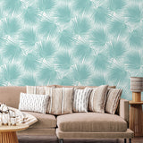 NW47702 palm leaf peel and stick wallpaper living room from NextWall