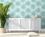 NW47702 palm leaf peel and stick wallpaper entryway from NextWall