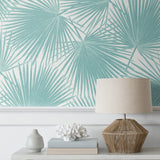 NW47702 palm leaf peel and stick wallpaper accent from NextWall