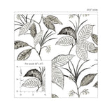 NW48300 boho leaf peel and stick wallpaper scale from NextWall