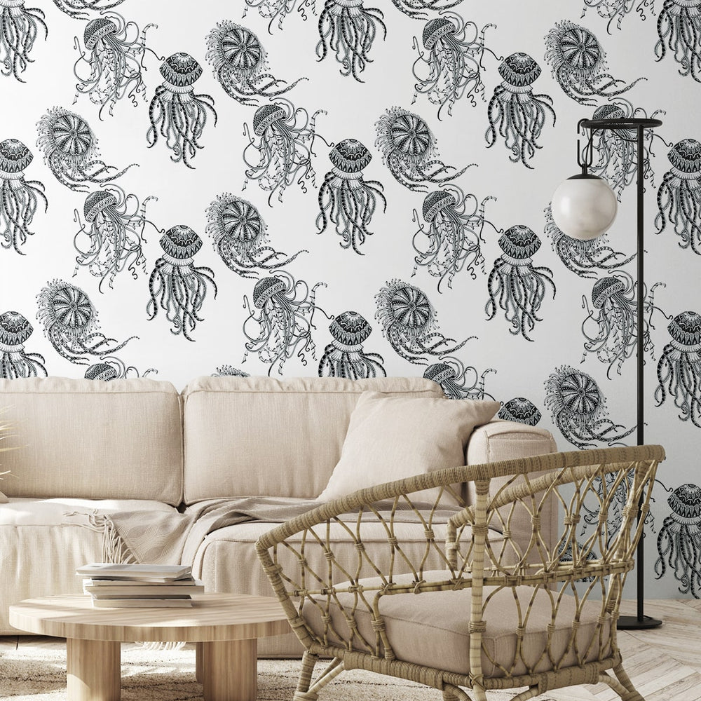 
                  
                    NW48400 jellyfish peel and stick wallpaper living room from NextWall
                  
                