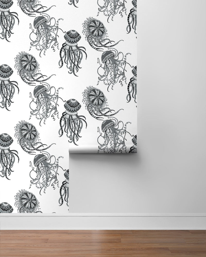 NW48400 jellyfish peel and stick wallpaper roll from NextWall