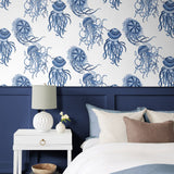 NW48402 jellyfish peel and stick wallpaper bedroom from NextWall