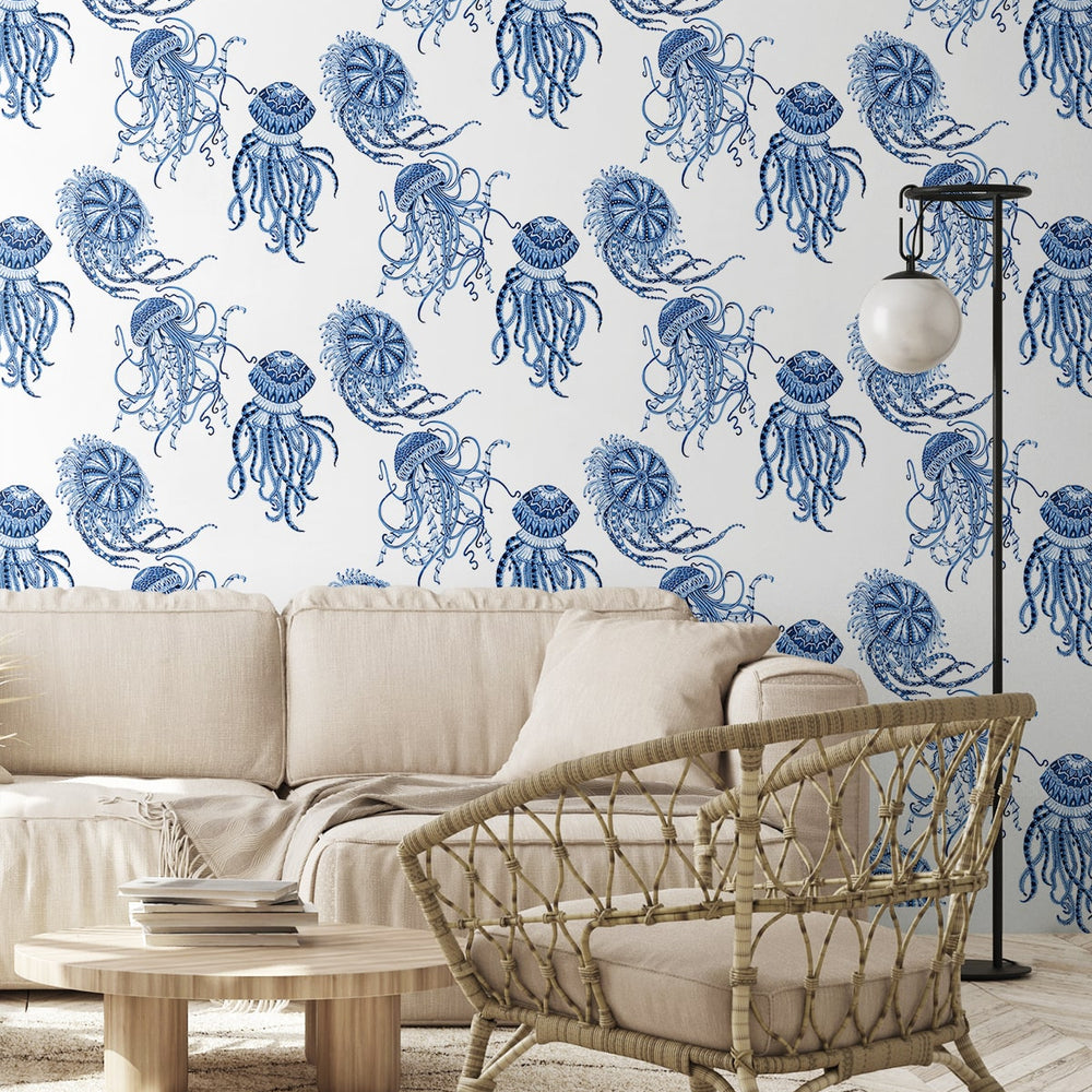 
                  
                    NW48402 jellyfish peel and stick wallpaper living room from NextWall
                  
                