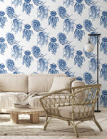 NW48402 jellyfish peel and stick wallpaper living room from NextWall