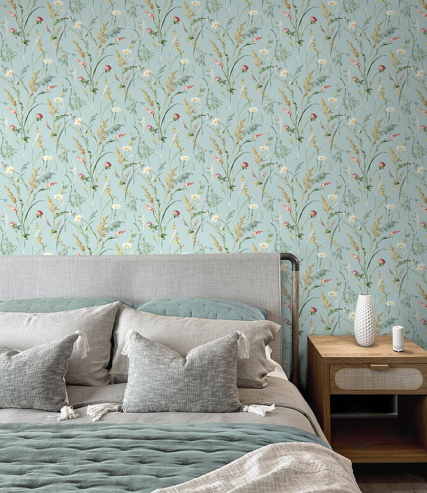 NW48502 floral peel and stick wallpaper bedroom from NextWall