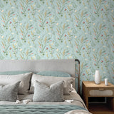 NW48502 floral peel and stick wallpaper bedroom from NextWall