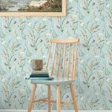 NW48502 floral peel and stick wallpaper entryway from NextWall