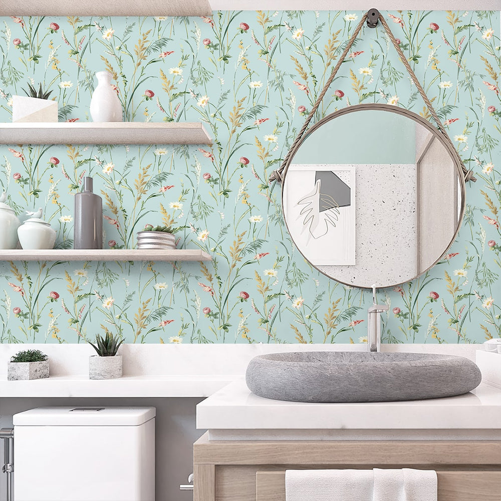 
                  
                    NW48502 floral peel and stick wallpaper powder room from NextWall
                  
                
