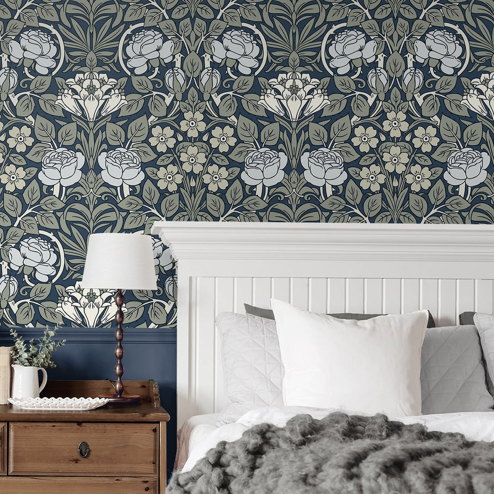 
                  
                    NW49002 vintage floral peel and stick wallpaper bedroom from NextWall
                  
                