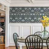 NW49002 vintage floral peel and stick wallpaper dining room from NextWall