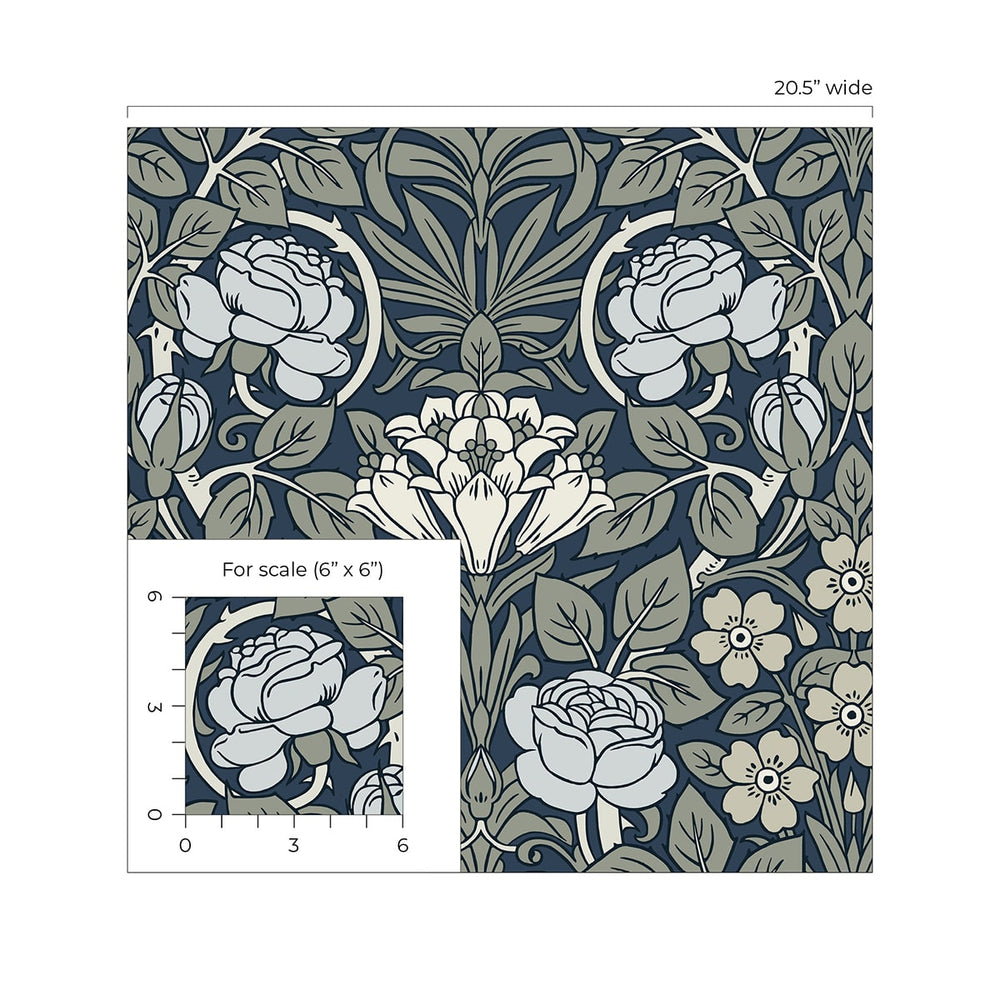 
                  
                    NW49002 vintage floral peel and stick wallpaper scale from NextWall
                  
                