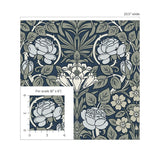 NW49002 vintage floral peel and stick wallpaper scale from NextWall
