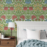 NW49004 vintage floral peel and stick wallpaper bedroom from NextWall
