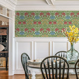 NW49004 vintage floral peel and stick wallpaper dining room from NextWall