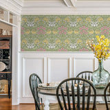 NW49007 vintage floral peel and stick wallpaper dining room from NextWall