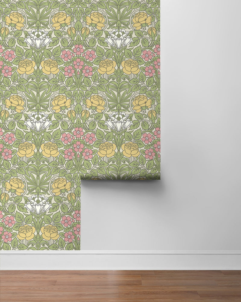 NW49007 vintage floral peel and stick wallpaper roll from NextWall